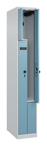 C+P Z-Spind Evolo PLUS, 2 Fächer, 1850x300x500mm, 7035/0010, Drehriegel, 049003-102 S10004