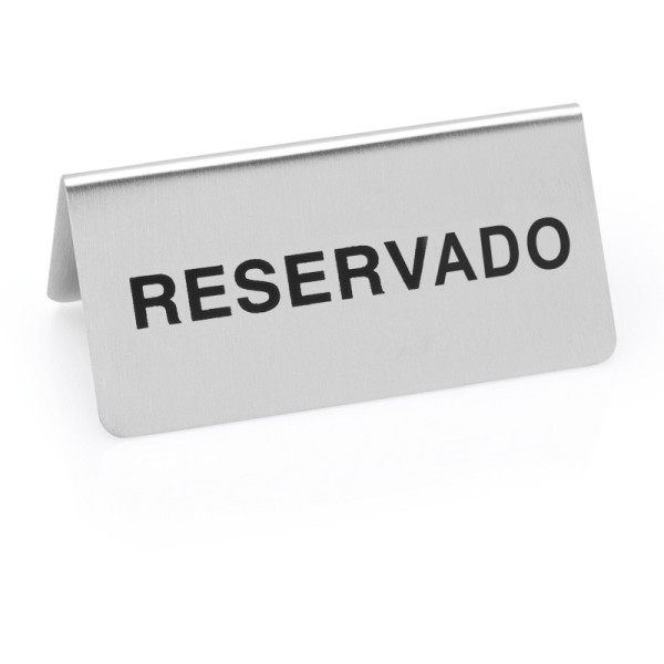 WAS Hinweisschild "Reservado" Set, 10 x 5 x 5 cm, VE: 12 Stück, Chromnickelstahl, 1432021