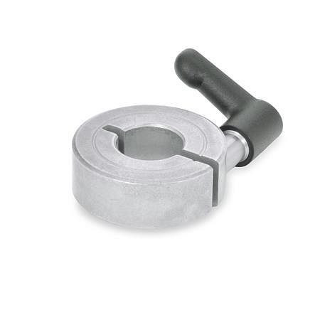 Ganter Geschlitzte Edelstahl-Stellringe mit verstellbarem Klemmhebel (GN 706.4-60-B35-NI), VE: 5 Stück, 706.4-60-B35-NI
