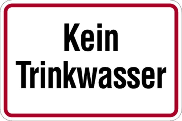 Schilder Klar Betriebsbeschilderung Kein Trinkwasser, 240x100x0.45 mm Aluminium geprägt, 62/52