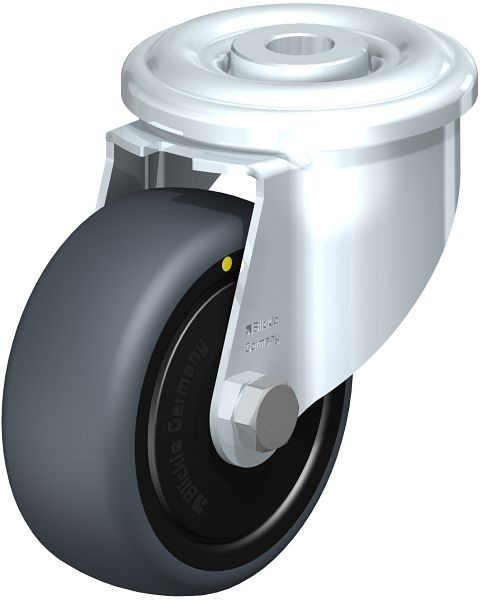 Blickle LER-TPA 80KD-ELS-FK Stahlblech-Lenkrolle mit Rückenloch, Thermoplastisches Gummi-Elastomer, Grau, 849888