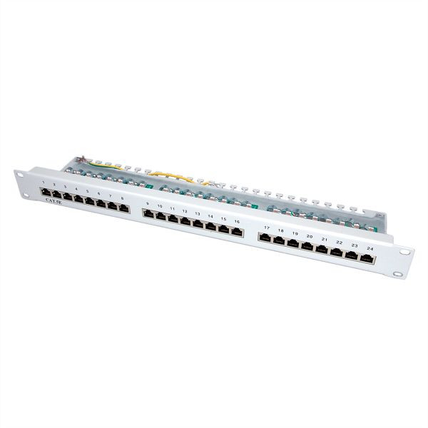 VALUE Kategorie 5e (Class D) 19"-Patchpanel, 24P, geschirmt, lichtgrau, 26.99.0329