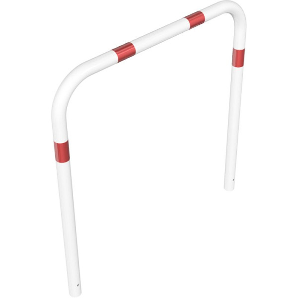 Stein HGS Anlehnbügel/Absperrbügel -Sylt-, 1200mm/800mm/1200mm, weiß beschichtet mit rot reflektierenden Leuchtstreifen, Bügel: Ø 60 mm, 465.13b-wr