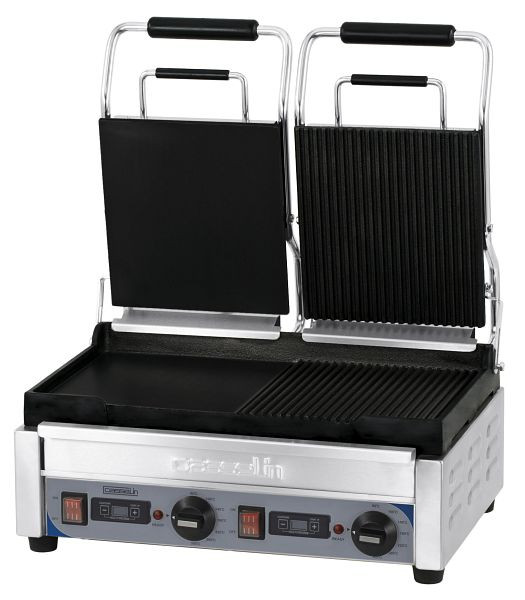 Casselin Panini-Grill 2-fach - Premium mixed - Glatt / Gerillt mit Timer, CGP2HRBLPT