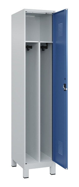 C+P Spind Evolo PLUS, mit Füßen, 1 Abteil, 1950x400x500mm, 7035/5023, Verschluss Zylinderschloss, 049010-12F S10035