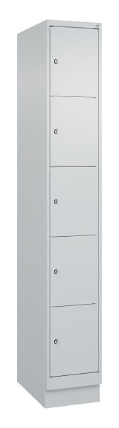 C+P Schließfachschrank Classic PLUS, Sockel, 1950x300x500mm, 7035/7035, mit 5 Fächern, 080020-105 S10009