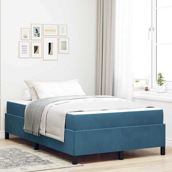 vidaXL Bettgestell Dunkelblau und Weiß und Dunkelblau 120 x 190 cm, 3399052