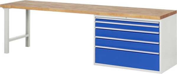 RAU Werkbank Serie 7000 - Baukasten-Bauweise, Unterbau-Container (5x XXL-Schublade), 3000x840x700 mm, 03-7711A1-307B4S.11