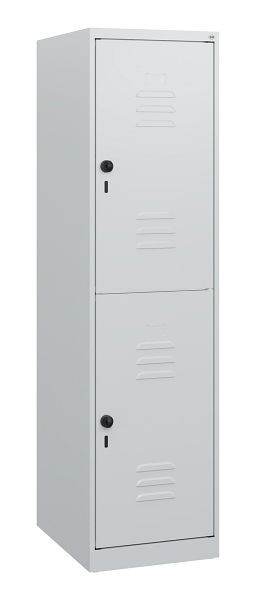 C+P Doppelstöckiger Spind Classic PLUS, 1530x400x500mm, 7035/7035, Drehriegel, 0803005-12 S10008