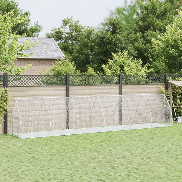 vidaXL Kaninchenkäfig Silbern 600x105x120 cm Verzinkter Stahl, 3281529