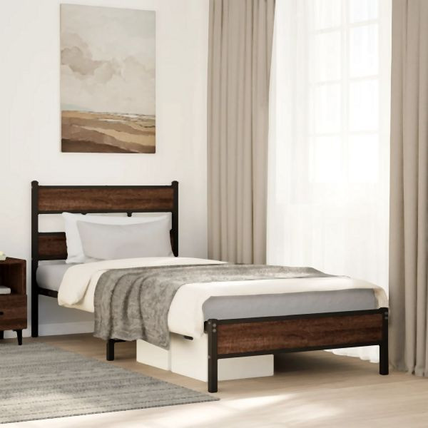 vidaXL Bettgestell ohne Matratze Braun Eiche 80x200 cm Holzwerkstoff, 4017299