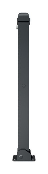 Schake Absperrpfosten Typ 473UZB umlegbar, mit Profilzylinderschloß, drei Schlüsseln, mit Bodenplatte, für Dübelbefestigung, RAL 7016, mit 1 Öse, 473UZB+1