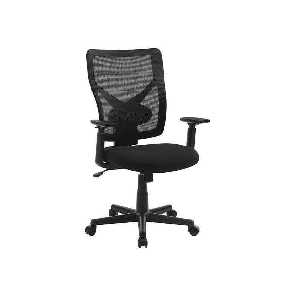 SONGMICS Schreibtischstuhl mit Netzbespannung, 68x67x(100.5-112.5) cm, OBN36BK