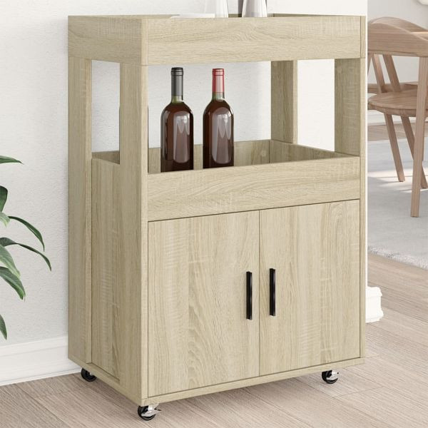 vidaXL Barwagen Sonoma-Eiche 60x39,5x89 cm Holzwerkstoff, 848271