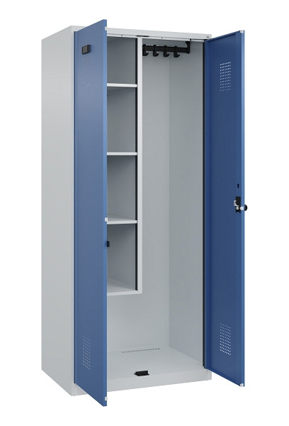 C+P Putzmittel-Spind Evolo PLUS, 2 Abteile, 1850x800x500mm, 7035/5023, Drehriegel, 049100-02 S10008