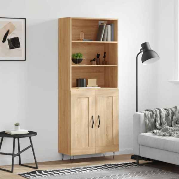 vidaXL Highboard Sonoma-Eiche 69,5x34x180 cm Holzwerkstoff, 3189952
