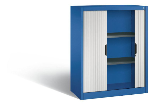 C+P Sideboard mit Rollladen Omnispace, H1230xB1000xT420mm, Farbe: Enzianblau / Lichtgrau, Griffmulde, 3 OH, 3232-00 S10173