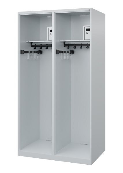 C+P Feuerwehrspind Evolo, Modell FLEXO, 2 Abteile, H1850B1000T600 mm, Lichtgrau, 0493315-23 S10000