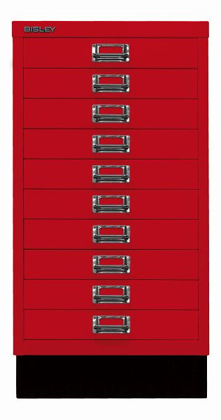 Bisley MultiDrawer, 29er Serie mit Sockel, DIN A3, 10 Schubladen, kardinalrot, L29A310S670