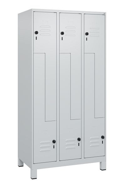 C+P Z-Spind Classic PLUS, Füße, 6 Abteile, 1800x900x500mm, 7035/7035, Drehriegel, 0800137-306 S10009