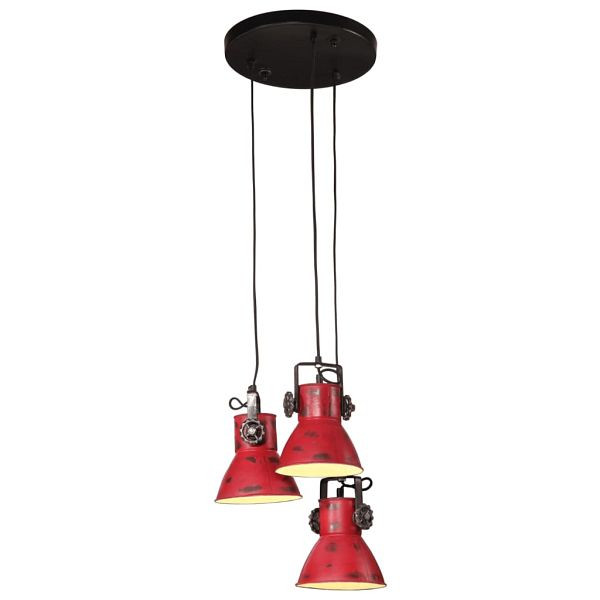 vidaXL Hängelampe 25 W Rot 30x30x100 cm E27, Eisen, 371861