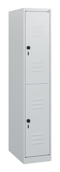 C+P Doppelstöckiger Spind Classic PLUS, 1530x300x500mm, 7035/7035, Drehriegel, 0803005-10 S10008