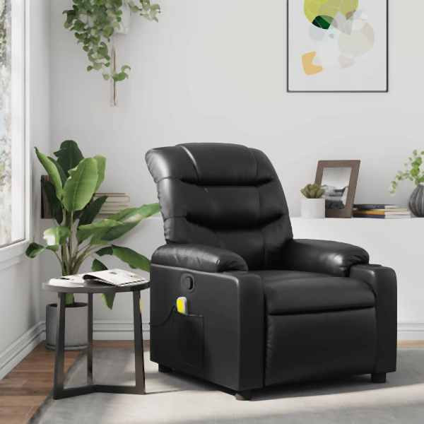vidaXL Massagesessel Schwarz Kunstleder, Füllung: Schaumstoff, 374140