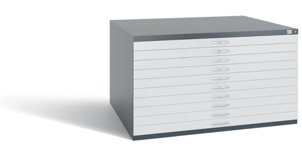 C+P Schubladenschrank Serie 7100_7200, H760xB1350xT960 mm, Anthrazit/Grau, 7201-000 S10459