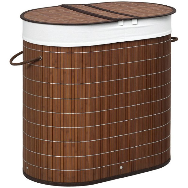 HOMCOM Wäschekorb Wäschesammler, 100L Fassungsvermögen, abnehmbarer Deckel, 38 cm x 38 cm x 57 cm, 850-221V00BN