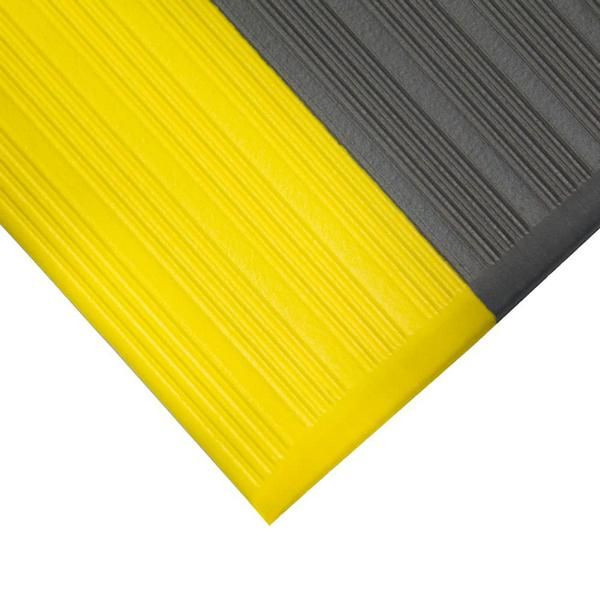 COBA Ergonomische Arbeitsplatzmatte Orthomat Ribbed Grau/Gelb 0.9m x 18.3m, AL060703