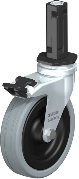 Blickle LRA-VPA 100G-FI-EV02 Apparate-Lenkrolle mit Expander & Feststeller, Vollgummi, Grau, 856302