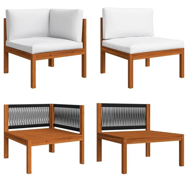 vidaXL 2-teilig Garten-Lounge-Set mit Auflagen Akazie Massivholz, 312426