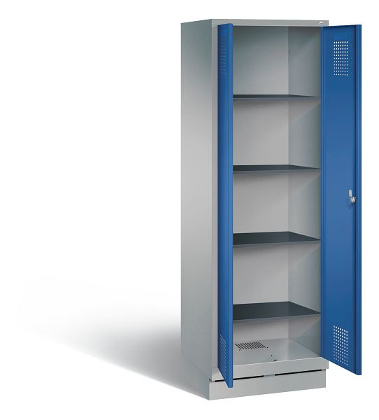 C+P Wäsche-Spind Evolo, H1800xB610xT500mm, Farbe: Weißaluminium / Enzianblau, 48222-20b S10145