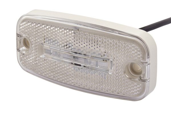 HELLA Positionsleuchte, LED, 24V, Anbau/Schraubanschluss, Scheibenfarbe: weiß, LED-Lichtfarbe: weiß, 500mm, offene Kabelenden, vorne, 2PG 345 600-401