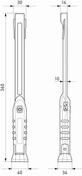 HELLA VALUEFIT LED-Handleuchte USL300, 3.7V, mit Drehgelenkfuß/mit Haken/mit Magnet, 2XM 357 300-201
