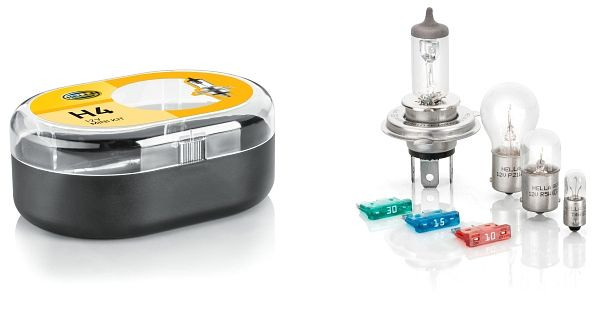 HELLA H4-Glühlampensortiment, 12V, Box, 7 Lampen, 8GJ 002 525-971