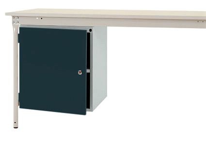 Manuflex Gehäuse-Unterbau stationär, Nutzhöhe 500 mm mit 1 Tür und Einlegeboden, für Tischtiefe 800 mm, Anthrazit, ZB4953.7016