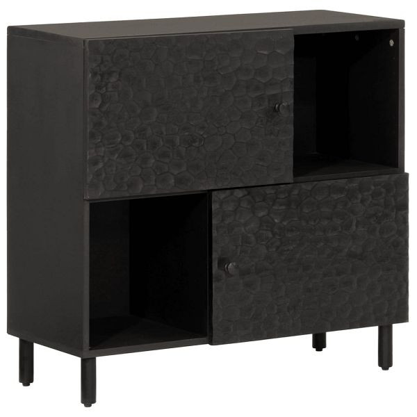 vidaXL Beistellschrank Schwarz 80x33x75 cm Massivholz Mango, 356846