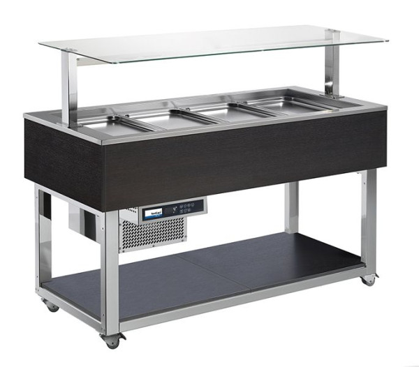 NordCap COOL-LINE Salatbar / Buffet ESSENCE 4/1, mit statischer Kühlung und feststehender Glasabdeckung, 434705001
