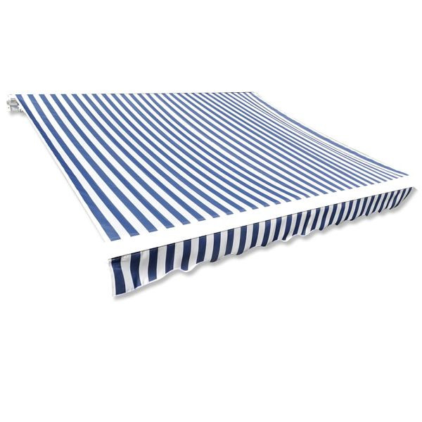 vidaXL Markisenbespannung Canvas Blau & Weiß 6x3 m (ohne Rahmen), 141012