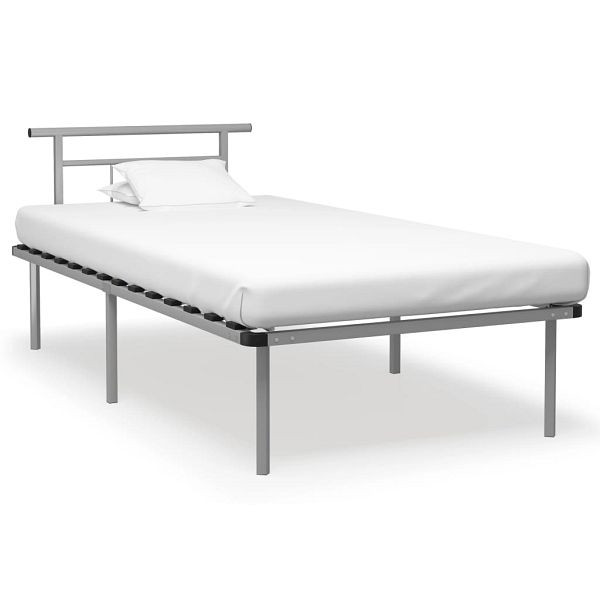 vidaXL Bettgestell Grau Metall 100x200 cm, 324825, 8720286162941