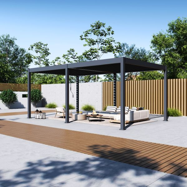 Paragon Outdoor Pergola Grand Tuscan 1220, inkl. Lamellendach Anthrazit 370x599x256cm, ST03330