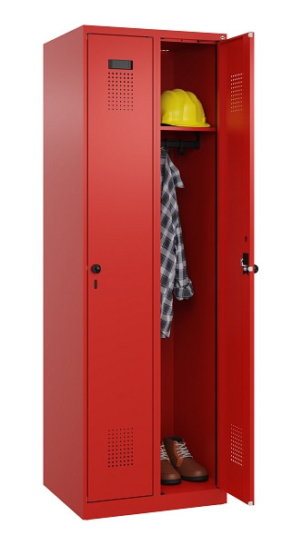 C+P Spind Evolo PLUS, 2 Abteile, 1850x600x500mm, 3020/3020, Verschluss Drehriegel, Ablageböden 2, 049000-20 S10025