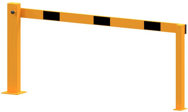 Schake Kompakte Handschranke 2m mit fester Auflagestütze, gelb / schwarz, für Vorhangschloss, 4011_200VPBG
