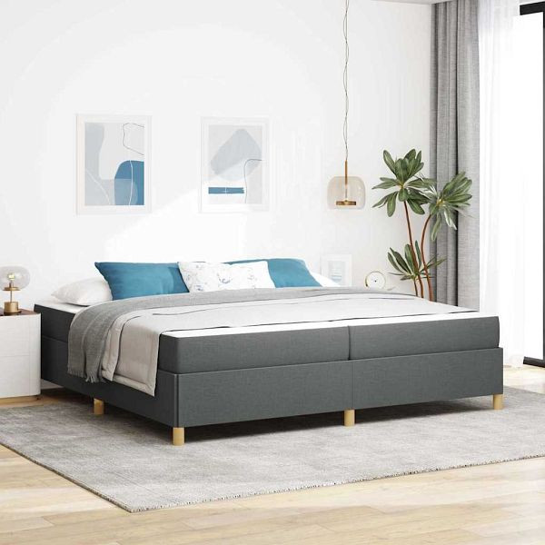 vidaXL Boxspringbett mit Matratze Dunkelgrau 200 x 200 cm Stoff, 3398963