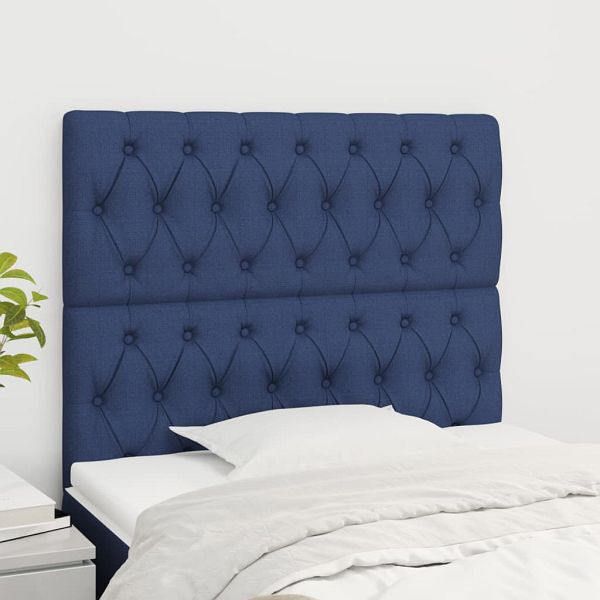 vidaXL Kopfteile 2 Stück Blau 90x7x78/88 cm Stoff, 3116656