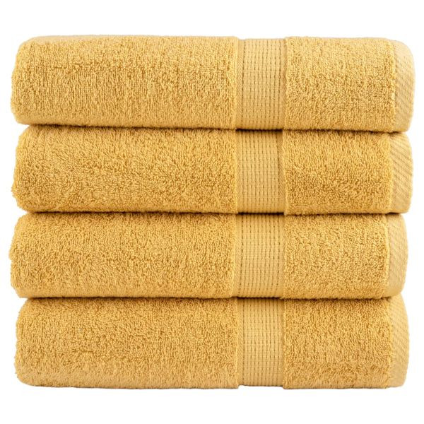 vidaXL Premium Duschtücher SOLUND 4 Stk. Gold 70x140 cm 600 g/m², 137285