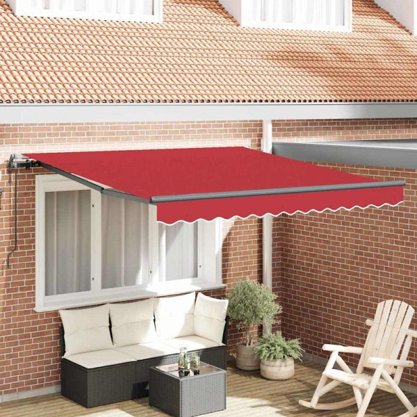 vidaXL Einziehbare Markise Rot 350 x 250 cm Stoff, 3330435