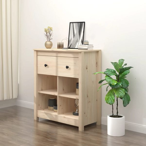 vidaXL Sideboard 70x35x80 cm Massivholz Kiefer, Material: Massives Kiefernholz (unbehandelt), 813764