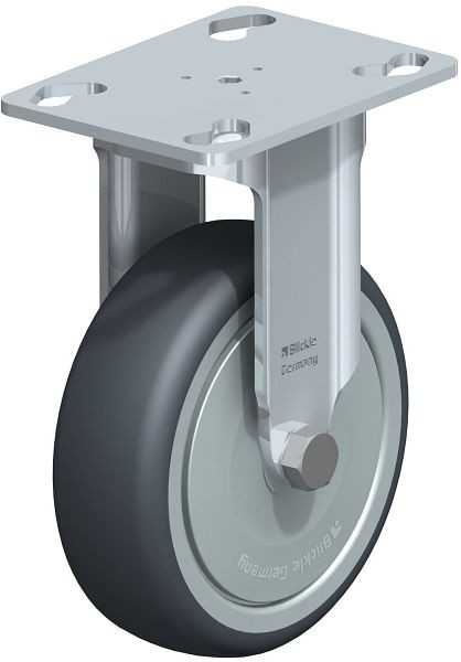 Blickle BKPA-TPA 101K-FK Apparate-Bockrolle mit Anschraubplatte, Thermoplastisches Gummi-Elastomer, Grau, 575357